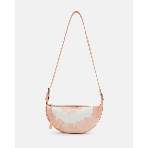 Allsaints Australia Womens Half Moon Tie Dye Leather Crossbody Bag Pink AU98-840